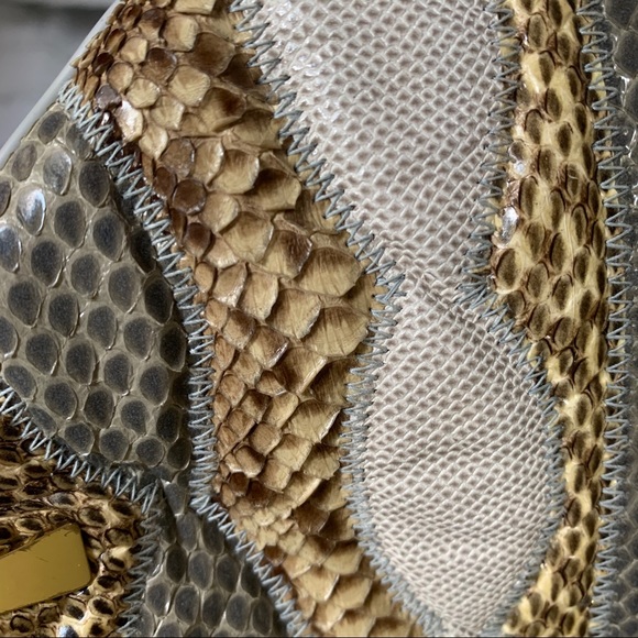 Vtg 70s Bags by Supreme Patchwork Snakeski… - Picture 7 of 8